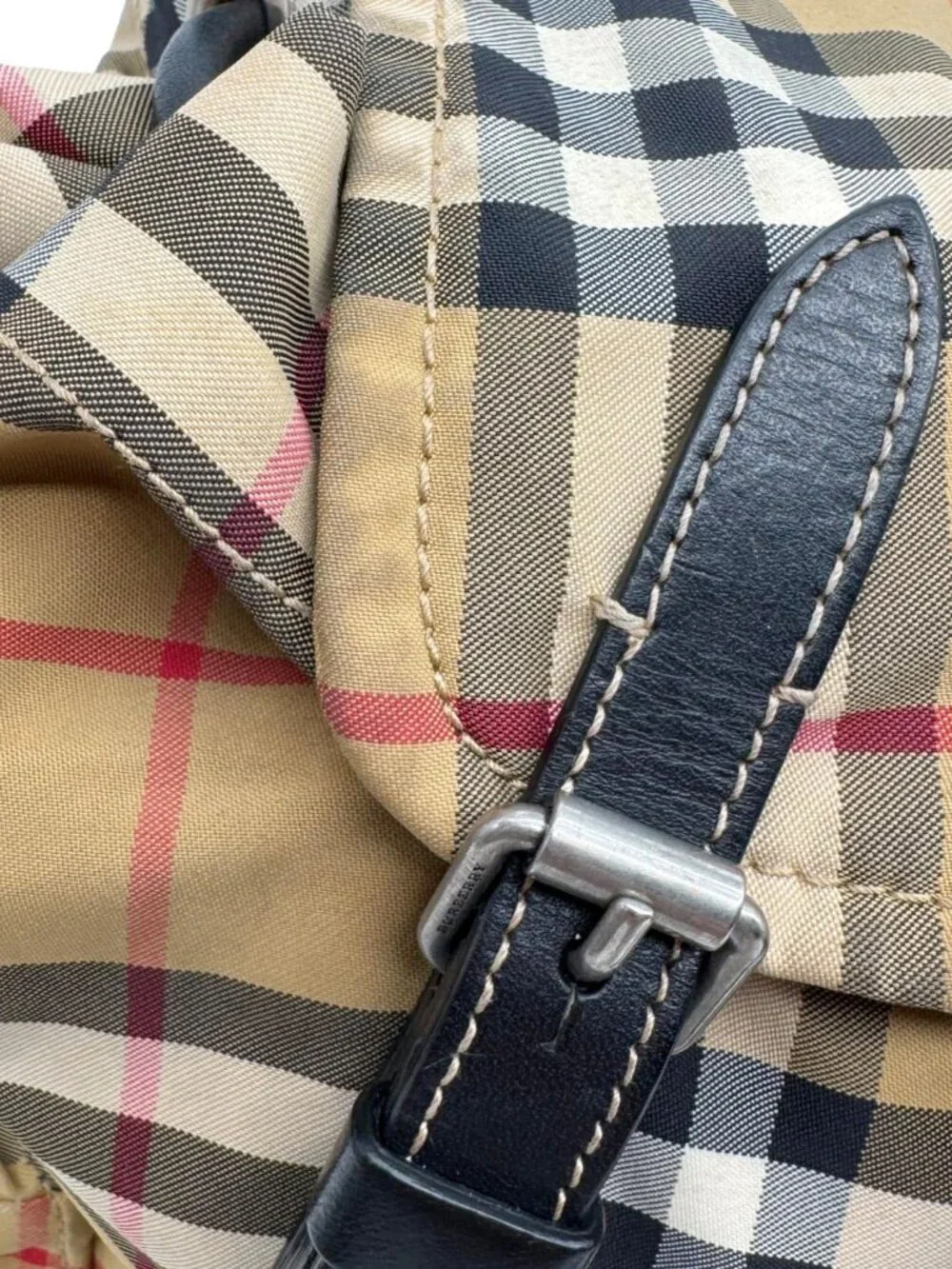 Burberry Rucksack Small Vintage Check Canvas Backpack Bag Beige